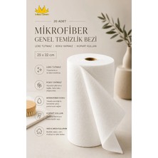 Missclean ( 20 Adet ) Beyaz Renk Mikrofiber Genel Temizlik Bezi Leke Tutmaz Koku Yapmaz  25*32CM Kopart Kullan