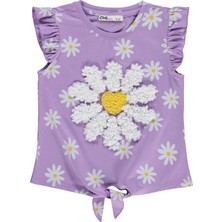 Civil Girls Papatya Desenli 2-5 Yaş Tişört - Lila