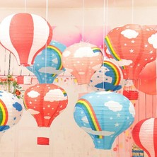 Popüler Sepet Dekoratif Renkli Kağıt Dilek Feneri Balonu Renkli Uçan Balon