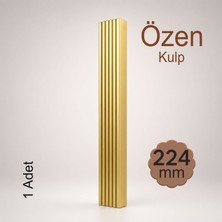 Badem10 Özen 224 mm 22.4 cm Çizgili Mat Sarı Metal Mobilya Kulpu Uzun Çekmece Dolap Kapak Mutfak Dolabı Kulbu
