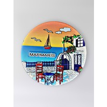 Mundy Marmaris Polyester Kabartmalı Magnet Çap:6,5cm Dekoratif Hediyelik Buzdolabı Süsü (KOD:1389)