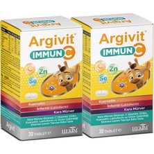 HEKİM Argivit Immun C Tablet 2'li Paket - Kara Mürver, C Vitamini, Çinko, Laktoferrin Içeren 30 Tablet