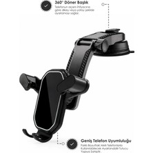 Buççin Online Mağaza Manyetik Araç Telefon Tutucu – Güçlü Vakumlu Cam ve Torpido Montajlı, 360° Dönebilen Telefon Standı