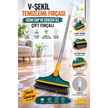 Missclean Alüminyum V-Şekil Temizleme Fırçası Uzun Saplı Ergonomik Tasarım ile Tüm Yüzeyler için