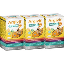 HEKİM Argivit Immun C Tablet 3'lü Paket - Kara Mürver, C Vitamini, Çinko, Laktoferrin Içeren 30 Tablet