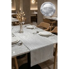 Morlay Lumen Serisi | Simli Runner Gold / Silver , Premium Çeyizlik Lüks Şık Masa Örtüsü Runner 40X150 cm