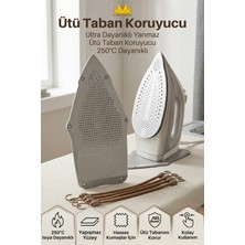 Missclean Teflon Silikon Yanmaz Ütü Taban Koruyucu Yapışmaz Isı Kalkanı 250°C Hassas Kumaşlar İçin Beyaz - Latte
