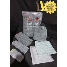 Brz Clean Oto Yıkama Seti Pro 6 Parça %100 Mikrofiber Süper Yumuşak Lastik Parlatma Süngeri Hediye