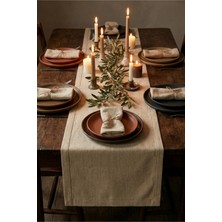 Morlay Lınen | Organik Ham Keten Runner Naturel 40 x 150 cm