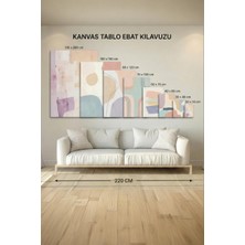 Kanvas Tr Minimalist Botanik Yapraklar ve Retro Desenli Saksılar Kanvas Tablo