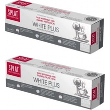 SPLAT White Plus Diş Macunu 100 ml - Çay Kahve İçenler İçin Hayvan Dostu Özellikli 2 Adet