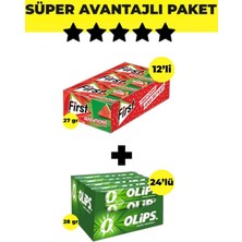 First Sensations Karpuz Aromalı Sakız (27GR x 12 Adet)- Olips Nane 24'lü Paket (28GR x 24 Adet)