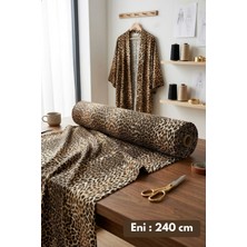 Morlay %100 Pamuk Kahve Leopar Poplin Kumaş En: 240 cm Nevresim, Çarşaf, Yastık Kılıfı, Elbise ve Çanta