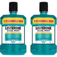 Listerine Cool Mint Naneli Ağız Bakım Suyu 2×1000 ml – Plak Karşıtı, Gün Boyu Ferah Nefes ve Ağız Sağlığı Desteği