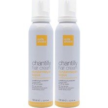 Milk Shake Chantilly Saç Kremi - Durulanmayan Yumuşatıcı ve Renk Koruyucu, 2×150 ml, Süt Proteinli, Kuru ve Mat Saçlar İçin Günlük Kullanım