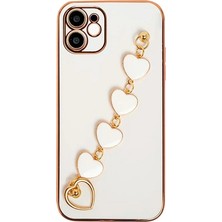 Nevamel Ally iPhone 11 6.1inç Kılıf Kalp Bileklik Tutuculu Lüx Silikon Askılı KILIF-(5775)