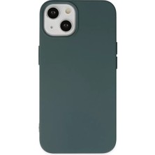 Renas Store Newface Iphone 14 Kılıf Nano Içi Kadife Silikon - Koyu Yeşil