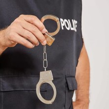 Renas Store Metal Malzemeden Imal Anahtarlı Oyuncak Polis Kelepçesi