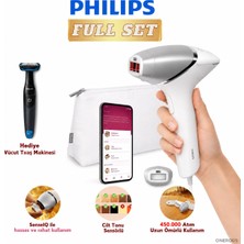 Philips Akıllı Sensörlü Ev Tipi Lazer Epilasyon Aleti Ipl Işık Atımlı Kablolu Tüy Dökücü Geniş Vücut Başlıklı Profesyonel Bakım Seti