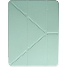 Drop Tedarik Apple Ipad Pro 12.9 (2021) Kılıf Kalemlikli Mars Tablet Kılıfı - Açık Yeşil