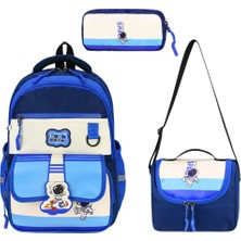 KumOziShop Astronot Baskılı Ortopedik Ultra Lüx Okul Çantası Termal Beslenme ve Kalemlik