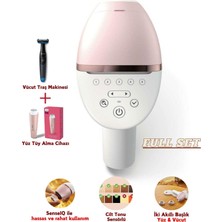 Philips Yeni 2 Akıllı Başlık ( Yüz& Vücut) Ipl Lazer Epilasyon Full Set, Uzun Ömürlü Kullanım 450.000 Atış Ağrısız Acısız