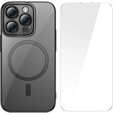Nevamel Baseus Glitter iPhone 14 Pro Max 6.7 Magsafe Silikon Kılıf + Tempered Ekran Koruyucu SET-(5775)
