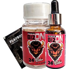 Erdo Ticaret Bizon Erkeklere Full Action 10LU Kapsül + Erkeklere Full Action Damla + Lubricated