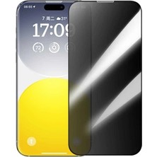 Nevamel Baseus Crystal iPhone 15 Privacy Full Koruma Tempered Cam Ekran KORUYUCU-(5775)