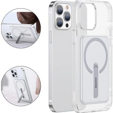 Nevamel Baseus iPhone 13 Pro 6.1inç Manyetik Magsafe Standlı Silikon KILIF-(5775)