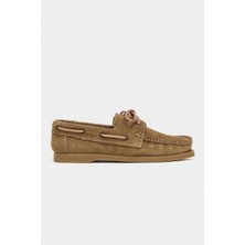 Nişantaşı Shoes Astrid Rome Bej Süet Deri Kadın Loafer Ayakkabı