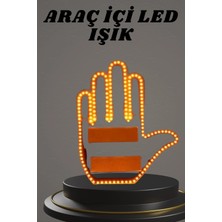 Nevamel El Orta Parmak LED Kumandalı Araç Içi Reflektör Arka Cam El Simgesi