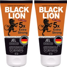Erdo Ticaret Black Lion 2 Adet Erkeklere Maçalı Ginsengli Epimediyumlu Pe.nis Masaj Kremi 50 ml