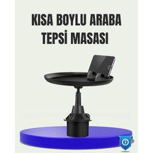 Nevamel® 360° Döner Araç Bardaklık Tepsisi Geniş Yemek Alanlı Telefon Standlı