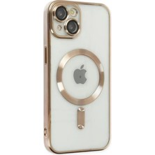 Nevamel Ally iPhone 14 6.1inç Renkli Kenar Lazer Çerçeveli Magsafe Uyumlu Silikon KILIF-(5775)