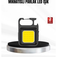Nevamel® Şarjlı Cob LED Anahtarlık Fener – 4 Modlu Manyetik ve Katlanabilir Standlı