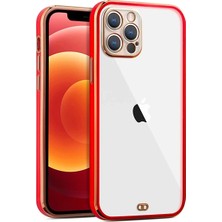 Nevamel iPhone 12 Pro Max 6.7inç Gold Çerçeve Kamera Korumalı Bumper KILIF-(5775)
