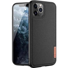 Nevamel Dux Ducis Fino Serisi iPhone 11 Pro 5.8inç Kılıf Premium Dokuma Silikon KILIF-(5775)