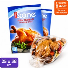 Prozirve Yanmaz Fırın Torbası 25X38 cm 8’li * 1 Paket – 200°C’YE Dayanıklı, Sızdırmaz, Tek Kullanımlık Pişirme Torbası