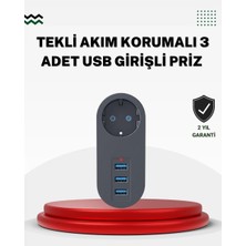 Nevamel® Akım Korumalı Usb’li Priz – Güçlü 2500W Isı ve Çocuk Koruması