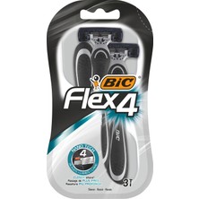 Bic Flex 4 Tıraş Bıçağı 3'lü (4 Bıçak) Kullan-At Özellikli Erkek Tıraş Bıçağı