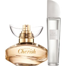 Avon Kadın Parfüm Seti - Pur Blanca ve Cherish, Çiçeksi ve Meyveli Aromalar, 2×50 ml, Özel Hediye Paketi