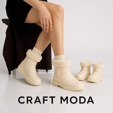 Craft Moda Anne & Çocuk İçi Kürklü Su Geçirmez Kışlık Bot Dış Materyal Suni Deri Düz Topuklu Uyumlu Kombin Modeli