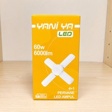 Yaniya 60W 6000LM 4+1 Pervane LED Ampul E27 IP20