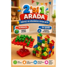 M&H 2'li Oyun Seti - Kurbağa Denge - Ev Puzzle - Eğitici ve Öğretici Oyun Seti