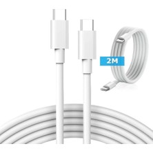 Seyuse Uzun 2 Metre 30W Hızlı Type C Şarj Kablosu Çift Taraflı Type-C To Type-C 30W Pd Şarj Kablo 200CM
