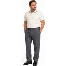 Baba Pant Asaf -Büyük Beden,mevsimlik, Rahat Kalıp ,pileli , Kumaş  Pantolon - Orta Gri (56-58-60-62)