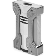 Conquistador Çift Torch Pürmüz Krom Gunmetal Defi Extreme Dizayn Metal Puro Çakmağı CNQ-019
