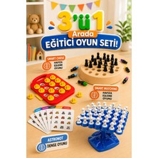 M&H 3'lü Oyun Seti - Smart Chess - Smart Matching - Astronot Denge - Eğitici ve Öğretici Oyun Seti