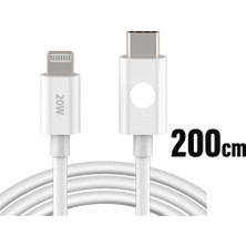 Seyuse Hızlı Şarj Kablosu 2 Metre Beyaz iPhone 14/13/12/11 Pro Max Mini X/xr/xs/x/8/7/6/6s/se Plus  Uyumlu